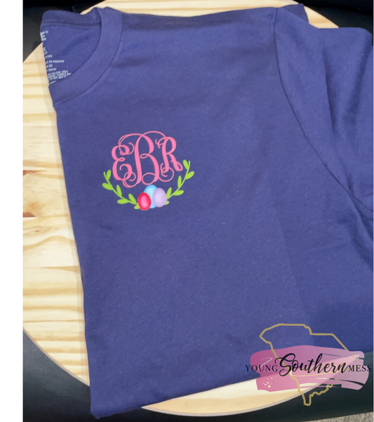 Adult Monogram Easter Shirt