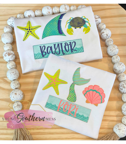 Custom Beach Shirt with Names for Kids