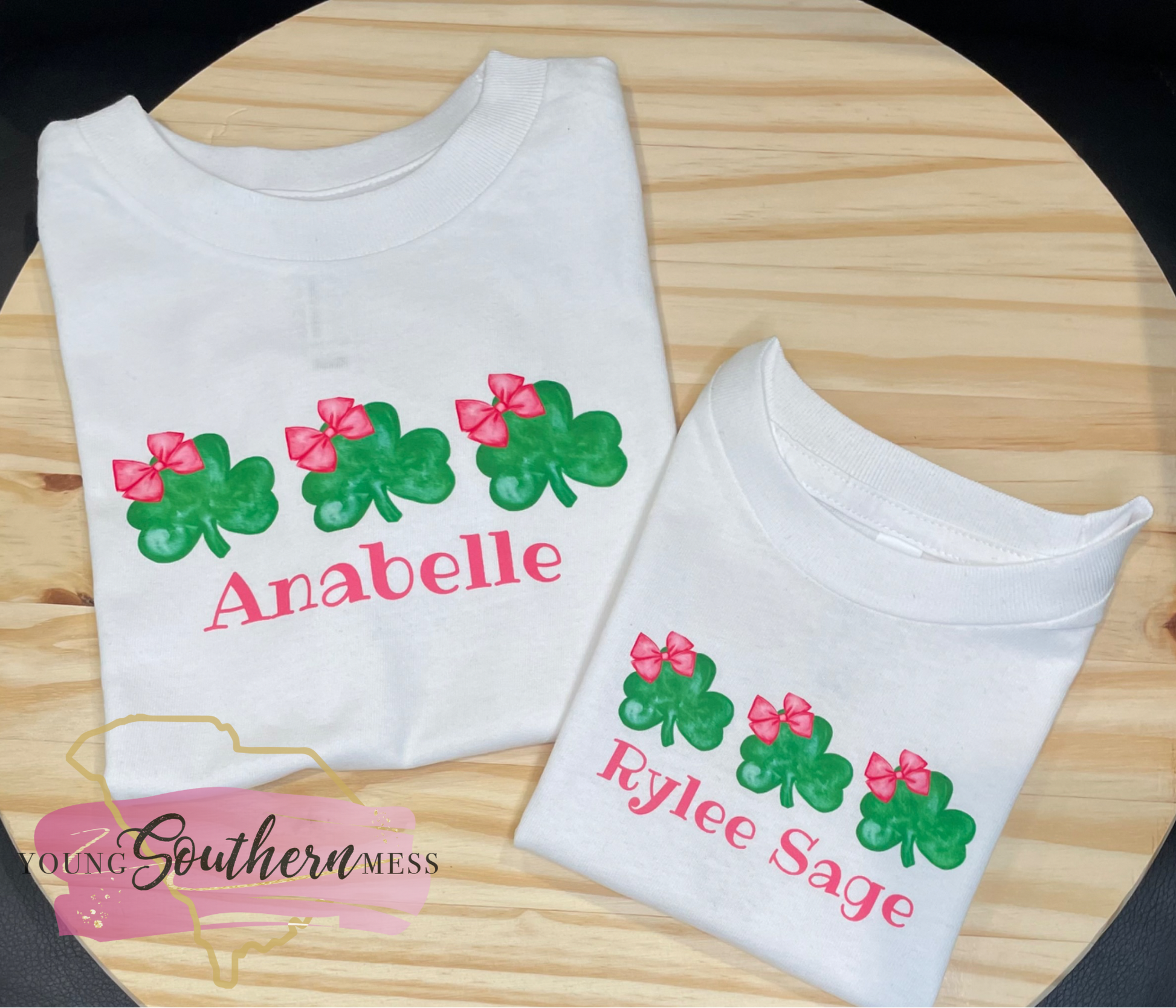 Custom Shamrock T Shirt with Name for St. Patrick's Day