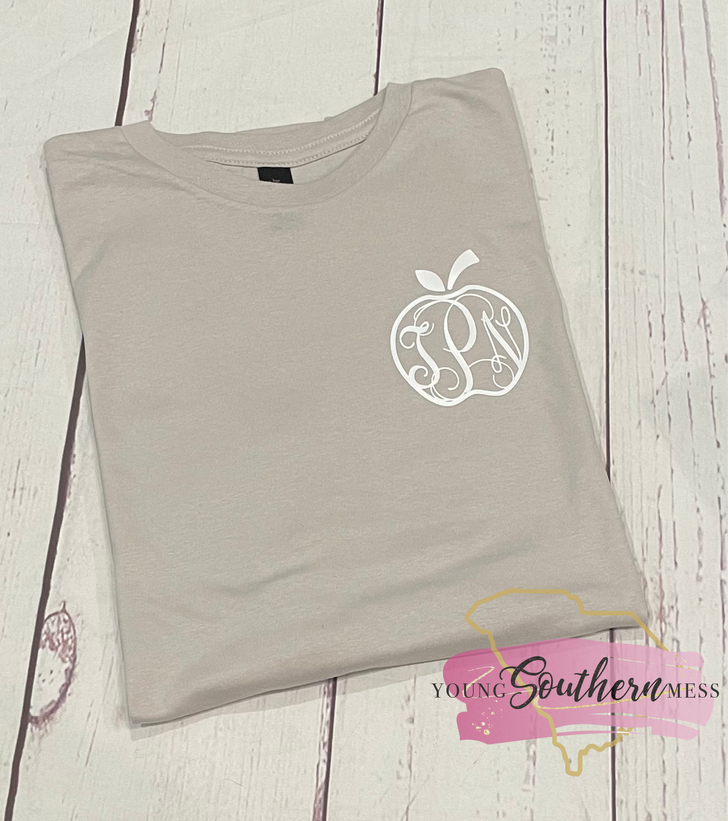 Monogram Apple Teacher Shirt